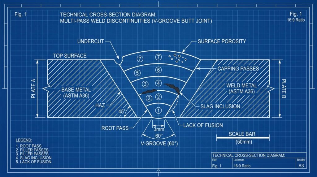Steel weld joint cross section Steel weld joint cross section