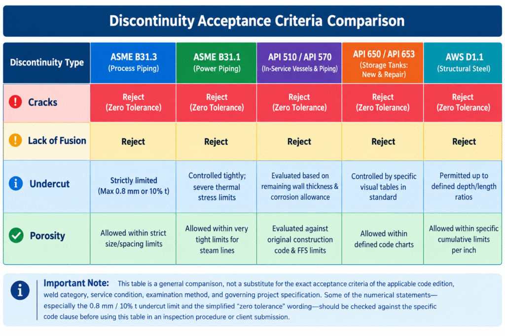 acceptance criteria comparison acceptance criteria comparison